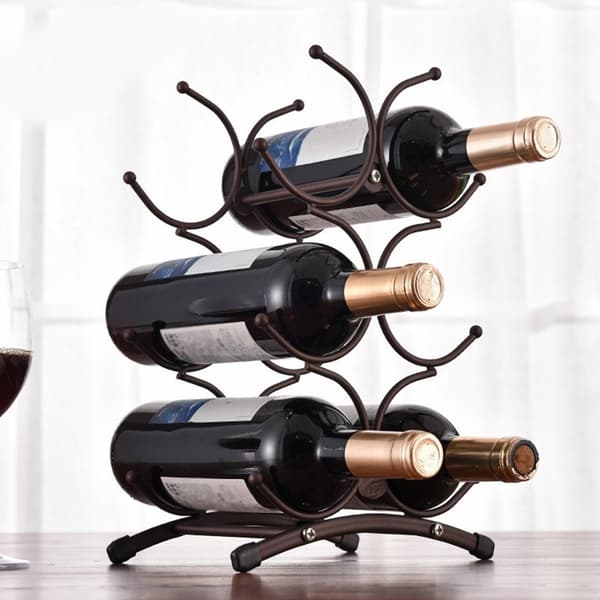 Moderne Vinstativ Metall Vinflaske Benkeplate Organizer