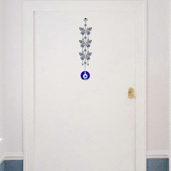 Blue Evil Eye Butterfly Wall Decor Ornament (3 butterfly-flower)