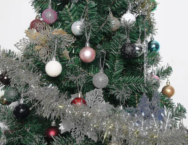 Julgranskuleprydnader 36 st Okrossbara Julgransdekorationer Hängande (Svart Julkula)