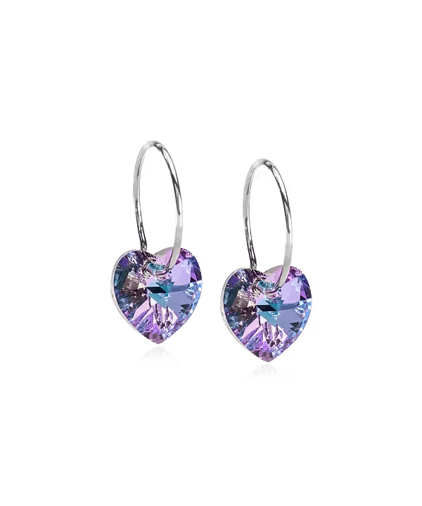 Blomdahl Örhänge Natural Titanium NT HEART LILAC 10mm