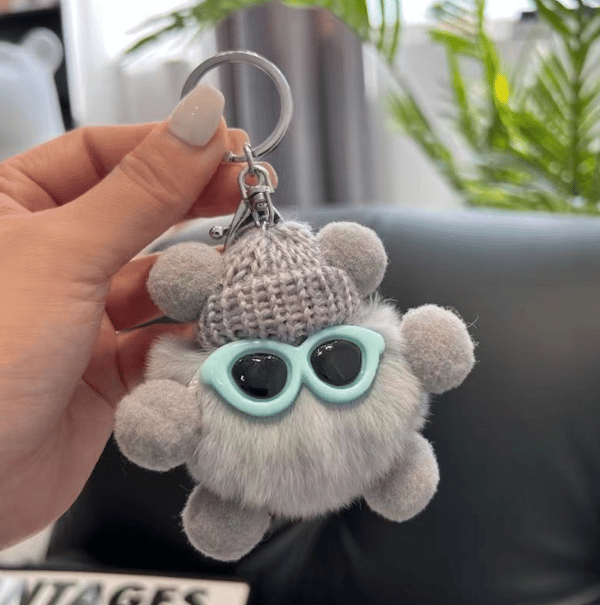 Elf Car Key Pendant Cute Plush Doll Bag Ornament Grey