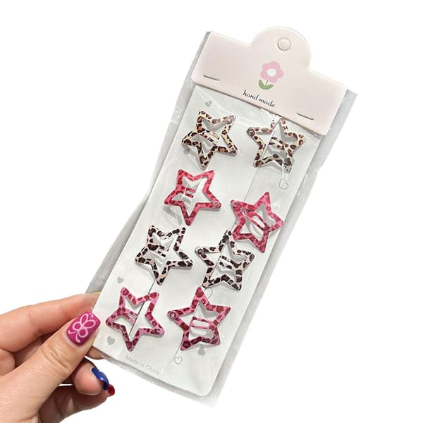 8 Pcs Hair Clips Vintage Leopard Pattern Painless Hair Pins 8 Pcs