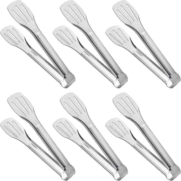 [LD] Serveringstang, kjøkkentang, buffettang, matlagingsredskap i rustfritt stål, liten tang 6 stk (18 cm)