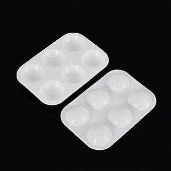 24 Pieces Plastic Paint Palettes 6 Rectangular Watercolor Palettes Paint Tray, White-XF22-