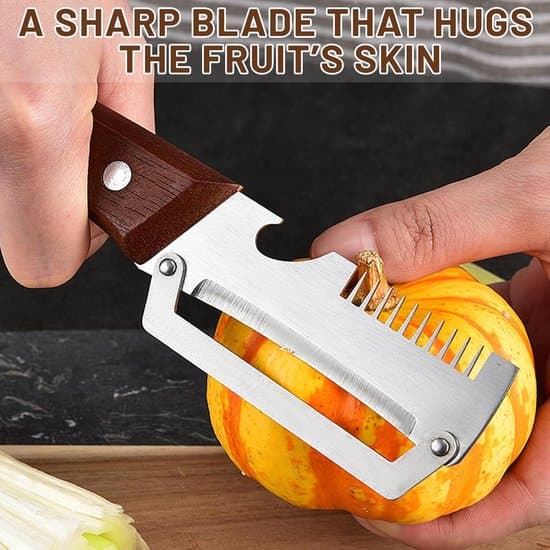 1. 3-in-1 Vegetable Peeler with Wooden Handle, Bottle Opener, and Grater – Multifunctional Kitchen Tool
