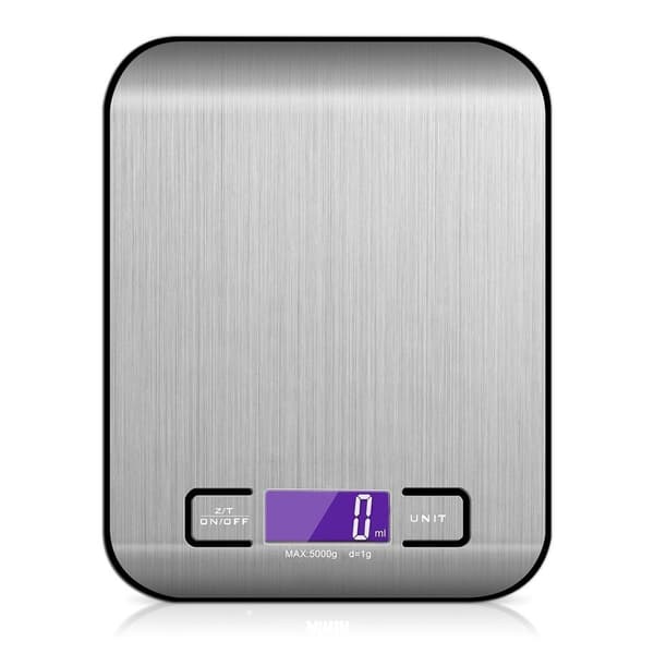 Digital køkkenvægt, lommemodel, i rustfrit stål – kapacitet 1g til 10kg multifärg silver