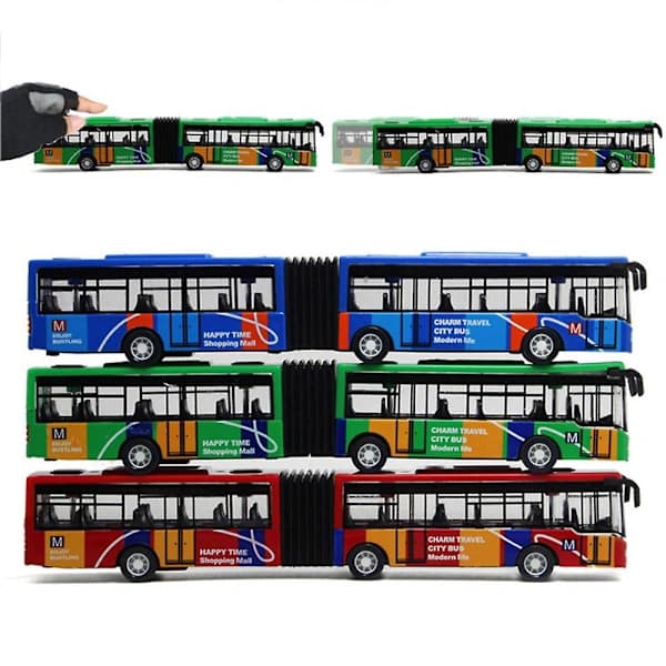 1:64 Legeringsbussmodell City Express Buss Dubbeldäckare, 100% Ny Grön
