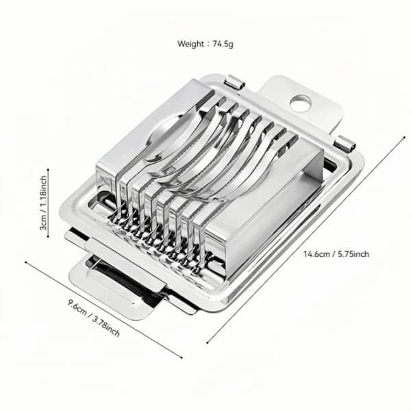 Stainless Steel Egg Slicer for Hard-Boiled Eggs, Strawberries, and Soft Fruits, Dishwasher Safe, Square square