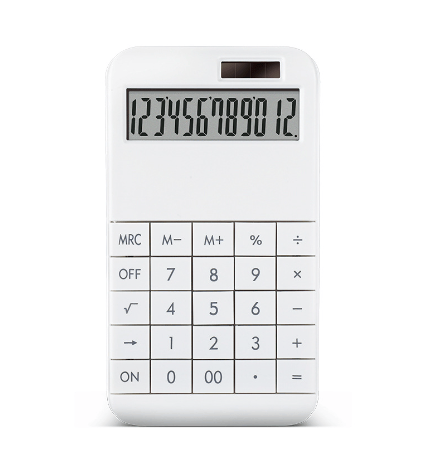 Office Calculator, 12-Digit Large LCD Display, Solar Battery Powered Standard Desktop Calculator White white