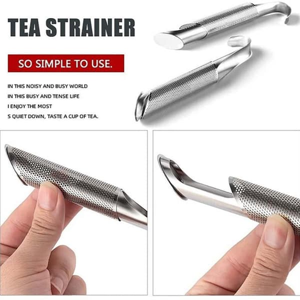 2x Tesil rør rustfritt stål nett teinfuser Metallutseende Metall utseende one size