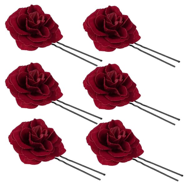 Lurrose 6 stk Kvinner Hårnål Kunstig Rose Blomst Hårnål Bryllup Brud Hårnål Dekorative Hodeplagg
