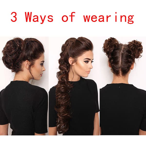 XXL Hiuspanta Scrunchie Hiuslisäke Tuuhea Kihartuva Chignon Vaaleanvaalea HW26