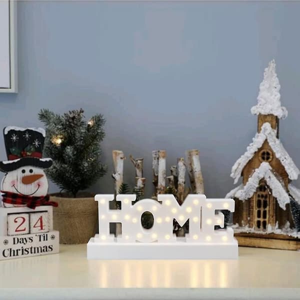 Hemskylt Ornament Batteridriven Bokstav Nattlampor För Bröllop Jul