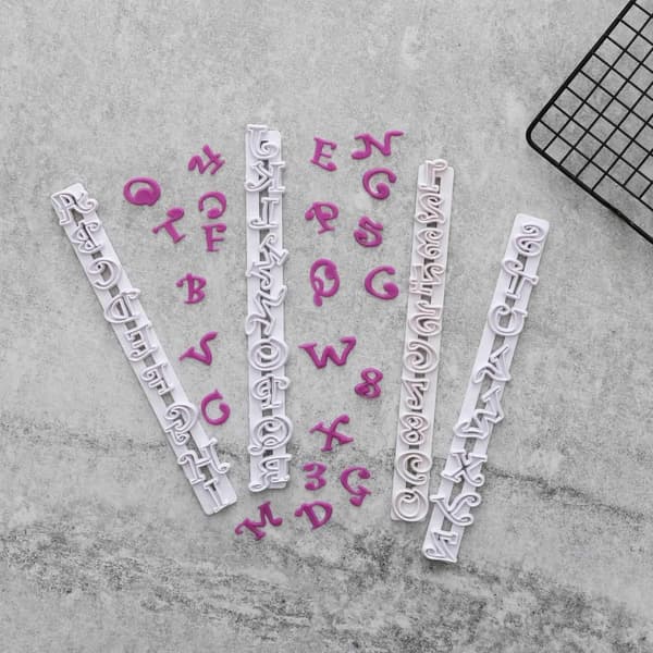 Letters Numbers Chunky Funky Tappits Alphabet Stamp Set Cutters Varm vit white