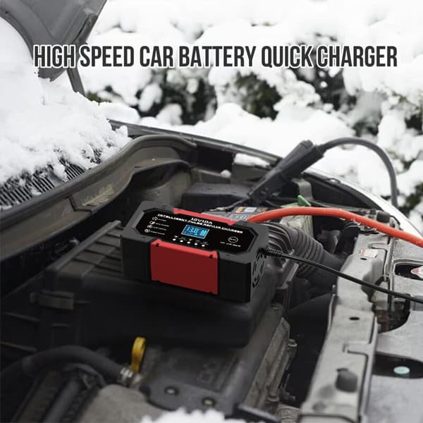 Smart batterilader 12V10A automatisk reparasjonsfunksjon, for blysyre- og litiumbatterier.