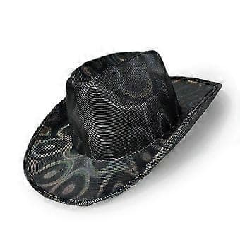 Varmpresset stoffhatt Fedora Western Topphatt Jazzhatt Blingbling Party Hodeplagg Dame Hodeplagg Kostymehatt Gull (Gull)