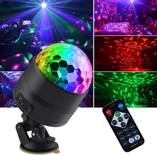 Diskokule Lys Party DJ Lys, LED Mini Farger Scenelys, Strobelys Jul God Bursdagslys