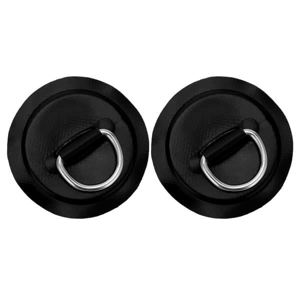 D-Ring Pad Patch PVC Oppustelig Båd Flåde Jolle Kano Surfbræt Kajak Fastgørelse Sort
