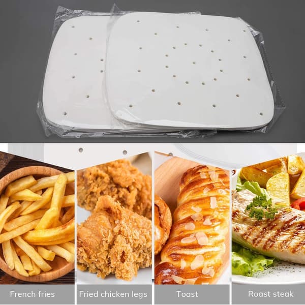 200 stk Firkantet perforert bakepapir til Air Fryer
