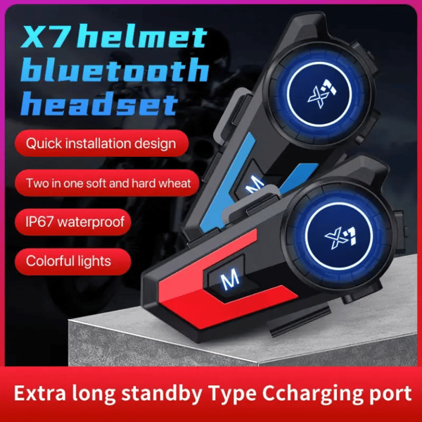Motorcykel Intercom Headset X7 Sort