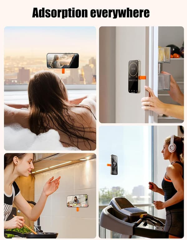 Magnetisk silikonsugtelefonhållare, kompakt magnetisk silikonsugtelefonhållare för vägg, bil och dusch