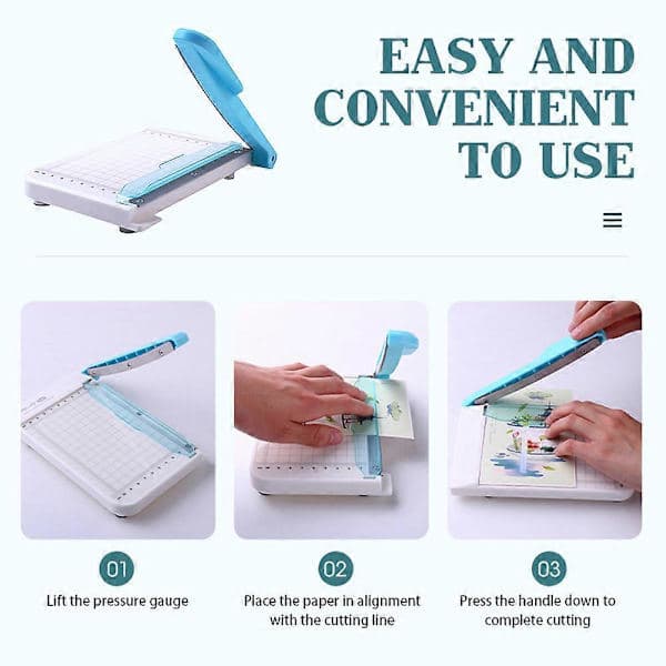Heavy Duty Paper Cutter: Sharp Guillotine Blade, 155mm Cutting Width, Portable and Durable for Office, School, and Crafts