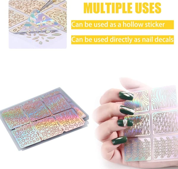 24 Nail Art Stencils - Random, Vinyl Nail Art Stencils, Various