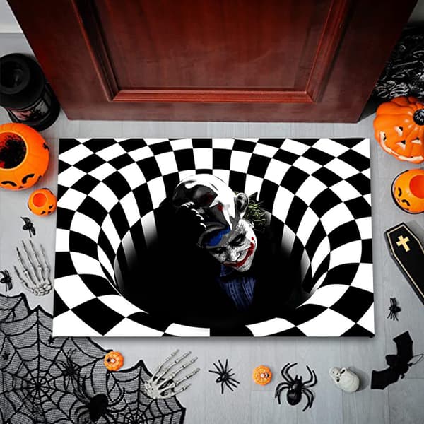 Halloween Dørmåtter - Klovn 4, Skræmmende Halloween Klovne Dørmåtter, Sy