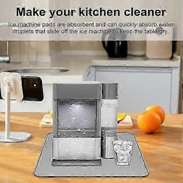 Ice Maker Mat Countertop Absorbent Mat Reusable Easy Clean Dish Drying Mat for Kitchen Black