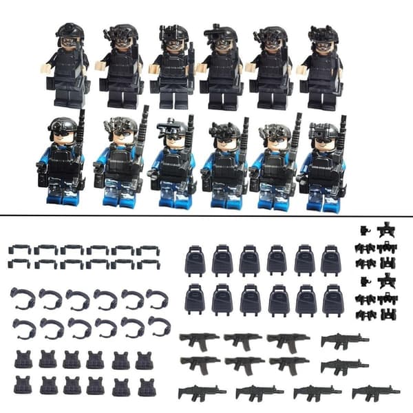 Legetøj Mørkeblå og Sort Soldat (12 stk) Cobi Cada kompatibel-FX-