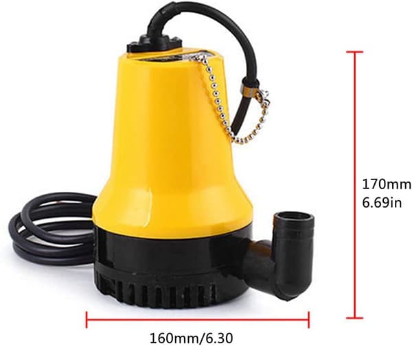 Soldriven dränkbar pump DC 12V (60W, 5A) 4,35m³/H vatten cirkulation bevattning fontän (gul)