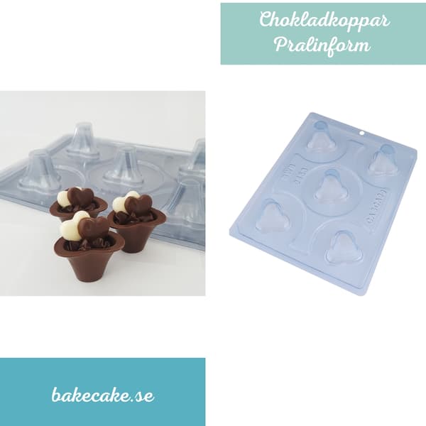 Praline Mold Cup Chocolate Mold - BWB 9453 - Special 3 Part Mold Transparent transparent
