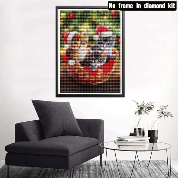 July 5D Diamond Painting Kit, 30x40 cm, Cat