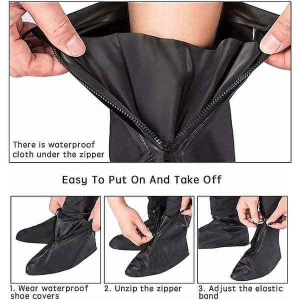 Waterproof shoe covers, rainproof shoe covers, reusable non-slip shoe covers (XXL)