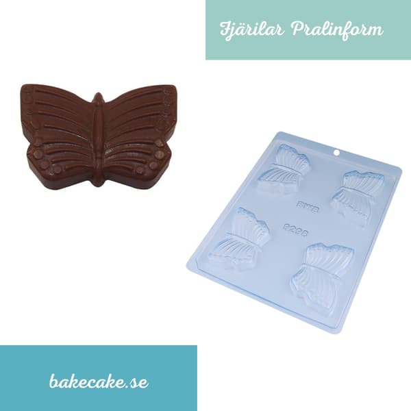 Pralinform Sommerfugl Sjokoladeform - BWB 9298 Transparent transparent