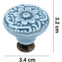 10 st keramikknoppar, vintage skåpsknoppar, lådknoppar