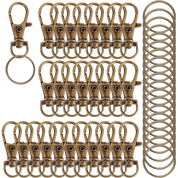 120 kpl Metallinen avaimenperä, pronssi