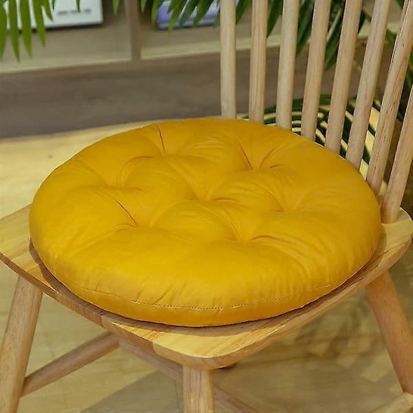 2 stk. runde utendørsputer, utendørs stolputer, runde sitteputer, stolputer, gulvpute, 40*40cm, [DB] gurkemeie turmeric