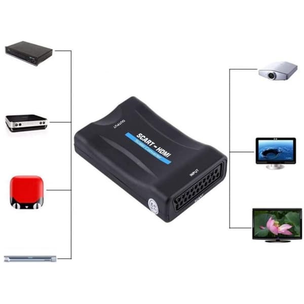 Scart til HDMI-omformeradapter HDMI-adapter 1080p TV-omformer