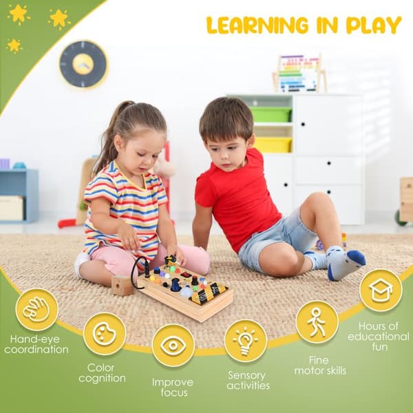 Busy Board - TTLIFE - LED-modell - Sensorisk leke - For barn 3-6 år - Flerfarget