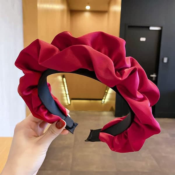 Brede pandebånd til kvinder Elastisk hårbånd Håraccessories Rødt pandebånd