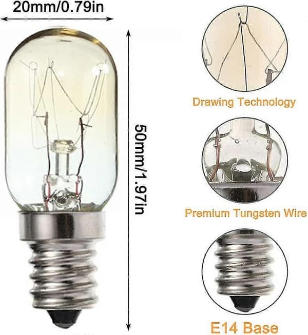 15W E14 Screw Salt Lamps 230V, Scentsy Warmer Bulb Small Edison Screw SES Warm White 2700K, E14 Sewing Machine Bulb, Py