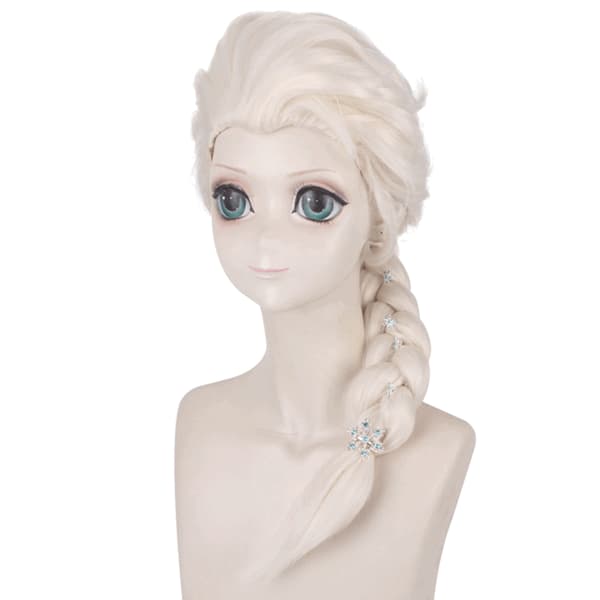 Anime-peruukit Prinsessa Elsa punotut synteettiset peruukit