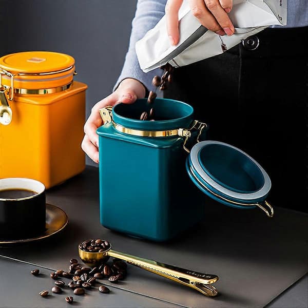 Lufttät behållare för kaffebönor, förvaringsburk för kaffebönor, matbehållare B