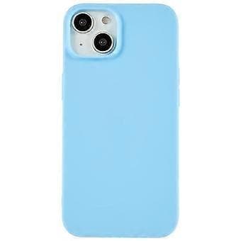Compatible with iPhone 14 Smooth Matte Soft TPU Case Shockproof Absorbing Flexible Phone Cover (Light Blue)