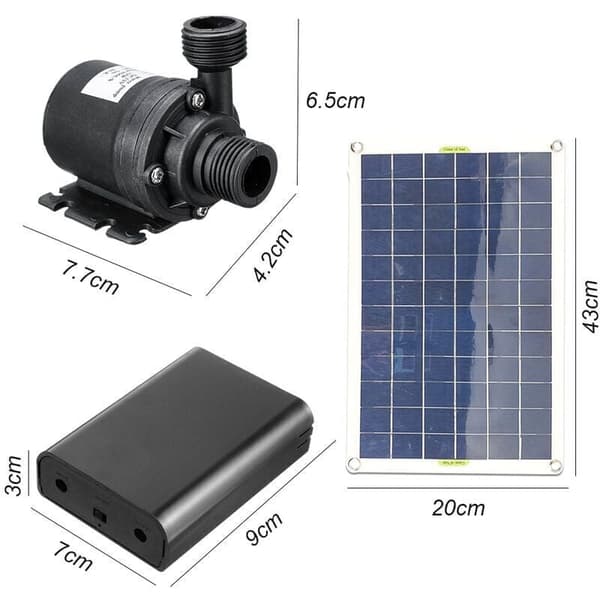 800L/H 50W Ultrastille Børsteløs Solvannpumpe SubSN Motor Hagefontene Dekorasjon..