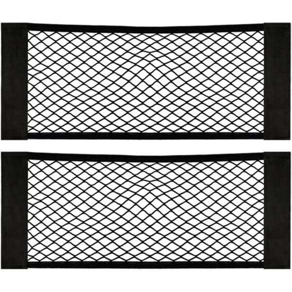 2-pak Bil Bagagerumsorganisator Opbevaringstaske, Mocka Velcrolukning, 60x25cm, Elastisk Opbevaringstaske