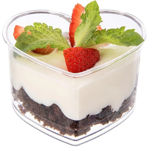 Hjerteformede dessertkopper, 130 ml, 4-pakning