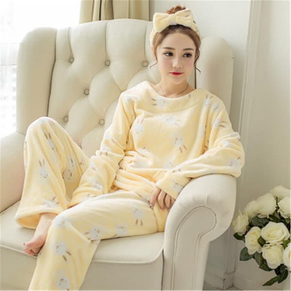 Vinterpyjamas Dame Koralfleece Pyjamas Dame Pyjamassæt-Ko L