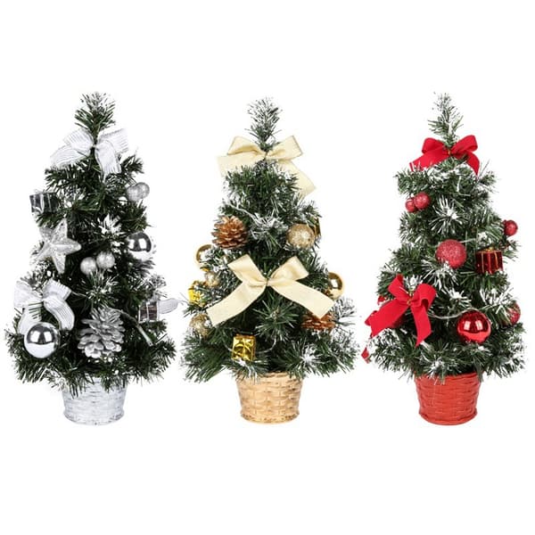 Small Christmas tree with lights, miniature Christmas tree for desktop decoration at home